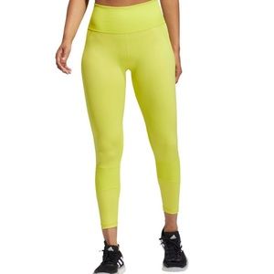 Adidas Primegreen Ribbed 7/8 Leggings, Women’s Large, Neon LIKE NEW